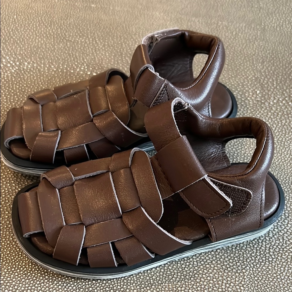 Ninos Brown Leather Kids Sandals US 10 EUR 26.5 NWOT